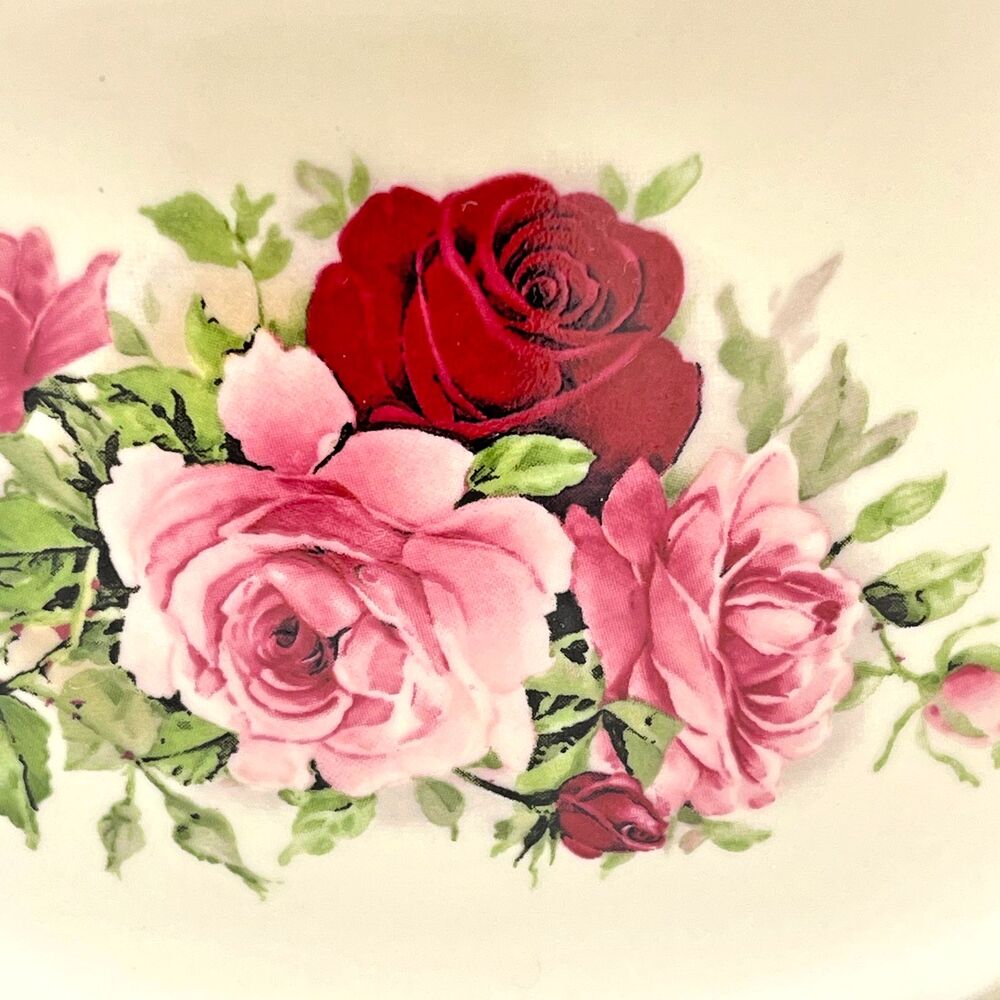 Formalities by Baum Bros Victorian Rose Large Scalloped Oval Bowl 11x8x5.5"-VTG - Picture 3 of 13